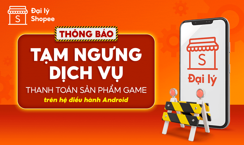  K&iacute;nh gửi Qu&yacute; Đại l&yacute;, 
 
 Với mục đ&iacute;ch cải thiện c&aacute;c t&iacute;nh năng cũng như tu&acirc;n thủ đ&uacute;ng c&aacute;c quy định về ch&iacute;nh s&aacute;ch thanh to&aacute;n, Đại l&yacute; Shopee tr&acirc;n trọng th&ocirc;ng b&aacute;o sẽ tiến h&agrave;nh tạm ngưng dịch vụ thanh to&aacute;n sản phẩm Game tr&ecirc;n ứng dụng điện thoại sử dụng hệ điều h&agrave;nh Android , chi tiết như sau: 
 
 
 
 
 THỜI GIAN 
 DỊCH VỤ 
 NỘI DUNG ẢNH HƯỞNG 
 
 
 09:00 ng&agrave;y 14/10/2024 
 
 Thanh to&aacute;n thẻ Game (Garena, Zing, Vcoin) 
 
 Trong thời gian n&agrave;y, Đại l&yacute; sẽ kh&ocirc;ng nh&igrave;n thấy mục sản phẩm Game khi đăng nhập tr&ecirc;n ứng dụng điện thoại. 
 
 
 10:00 ng&agrave;y 31/10/2024 
 Nạp trực tiếp Garena 
 
 
 
 
 &gt;&gt;&gt; Nhưng ĐẠI L&