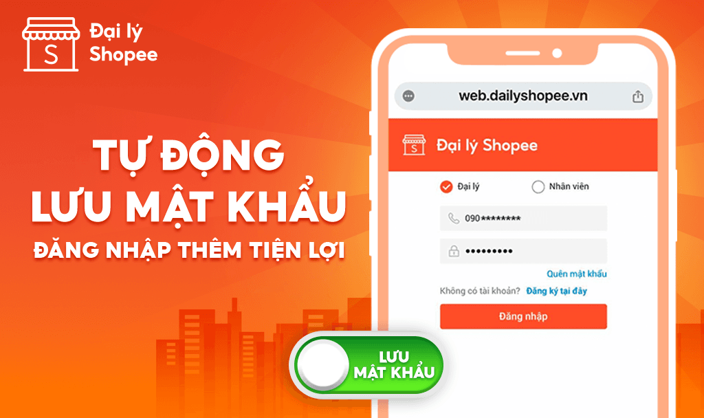  Hầu hết c&aacute;c tr&igrave;nh duyệt web hiện nay như Chrome, Safari,&hellip; đều được t&iacute;ch hợp với tr&igrave;nh quản l&yacute; mật khẩu. T r&igrave;nh duyệt sẽ hỏi người d&ugrave;ng c&oacute; muốn lưu lại mật khẩu hay kh&ocirc;ng. Sau khi qu&yacute; Đại l&yacute; đ&atilde; lưu mật khẩu, c&aacute;c lần đăng nhập sau sẽ kh&ocirc;ng cần điền mật khẩu thủ c&ocirc;ng nữa. Đối với qu&yacute; Đại l&yacute; thường xuy&ecirc;n truy cập https://web.dailyshopee.vn/ bằng điện thoại để thanh to&aacute;n cho kh&aacute;ch h&agrave;ng của m&igrave;nh, t&iacute;nh năng tr&ecirc;n sẽ gi&uacute;p qu&yacute; Đại l&yacute; giảm thiểu thao t&aacute;c đăng nhập v&agrave; hạn chế trường hợp qu&ecirc;n th&ocirc;ng tin đăng nhập. H&atilde;y xem ngay b&agrave;i hướng dẫn dưới đ&acirc;y để kh&aacute;m ph&aa